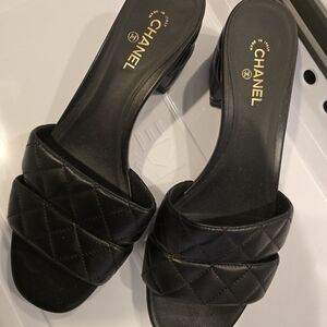Chanel Black Quilted Women's Sandals